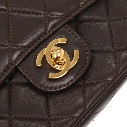 Chanel Brown Lambskin Top Handle Handbag