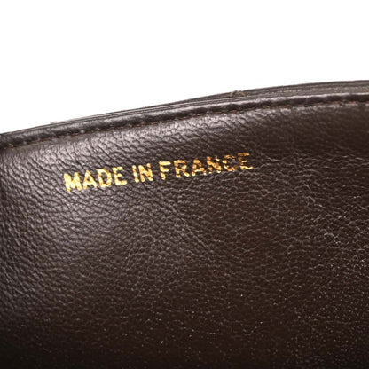Chanel Brown Lambskin Top Handle Handbag
