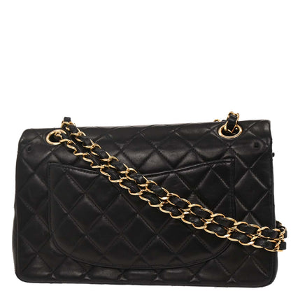 Chanel Black Lambskin Small Classic Double Flap Shoulder Bag