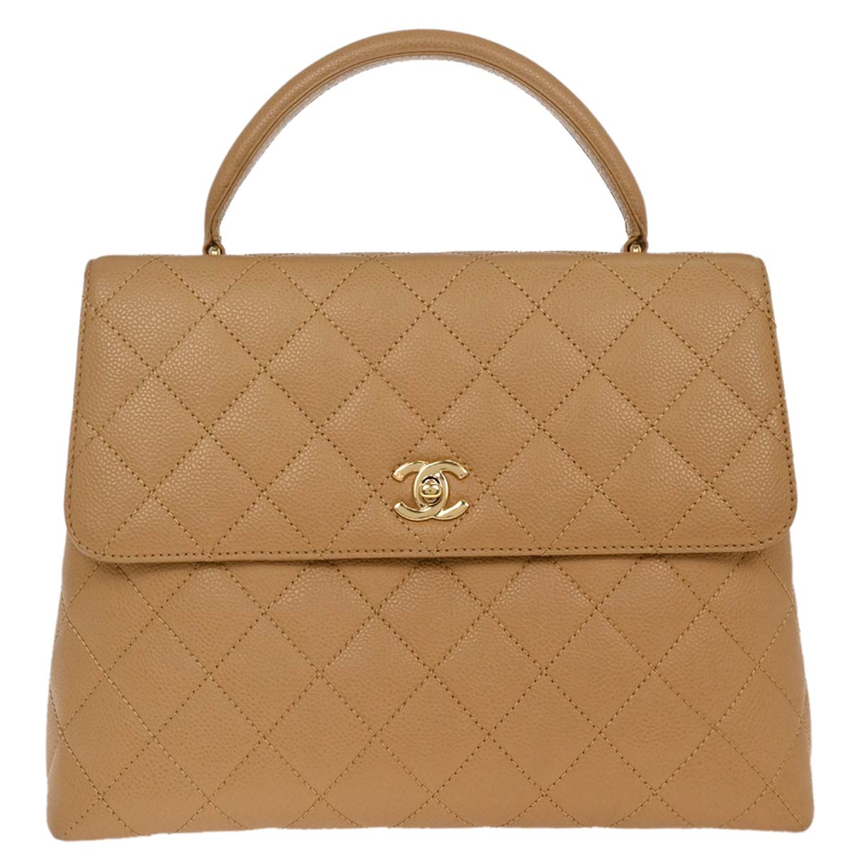 Chanel Beige Caviar Top Handle Handbag