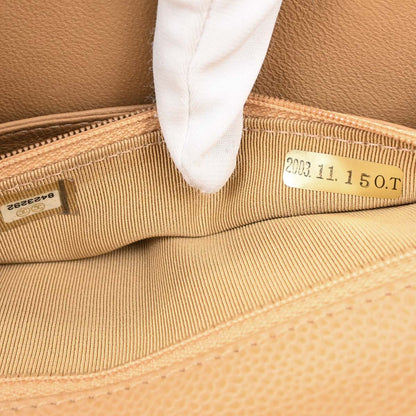 Chanel Beige Caviar Top Handle Handbag