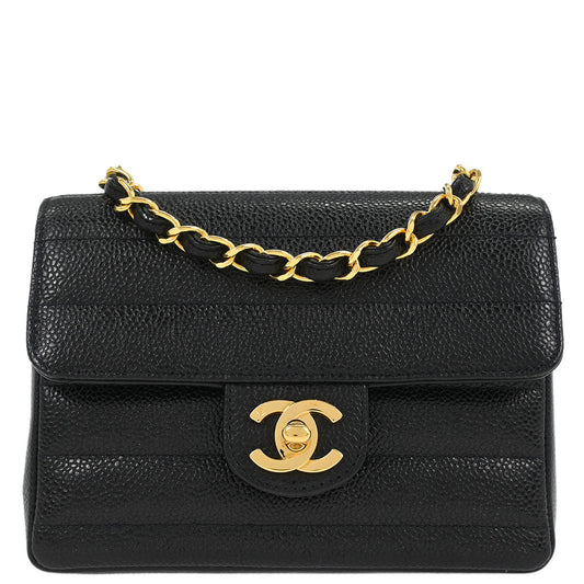 Chanel Black Caviar Mini Classic Square Flap Bag