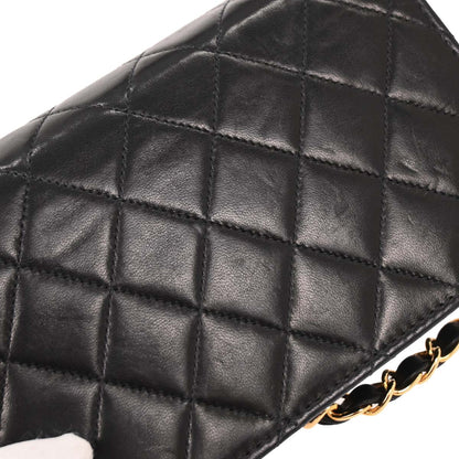 Chanel Black Lambskin Turnlock Mini Full Flap Shoulder Bag
