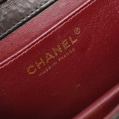 Chanel Black Lambskin Turnlock Mini Full Flap Shoulder Bag