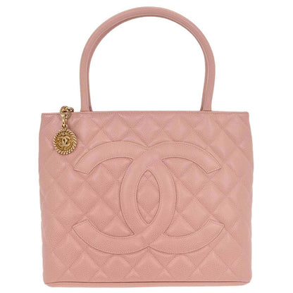 Chanel Pink Caviar Medallion Tote Handbag