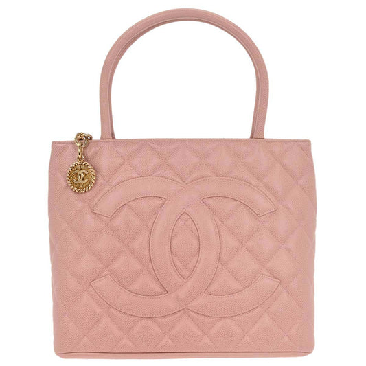 Chanel Pink Caviar Medallion Tote Handbag