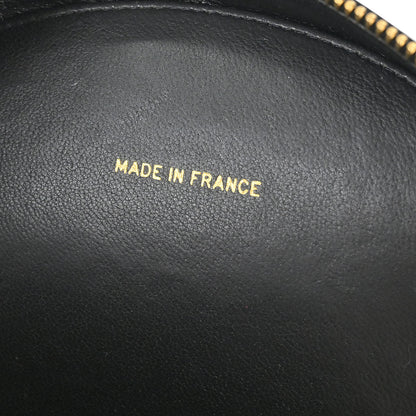 Chanel Black Patent Leather Round Vanity Handbag