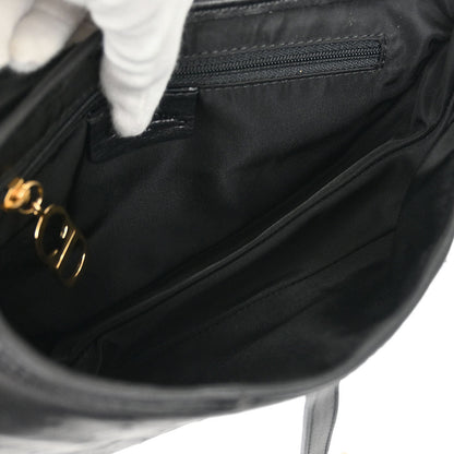 Christian Dior * Black Ostrich Saddle Handbag