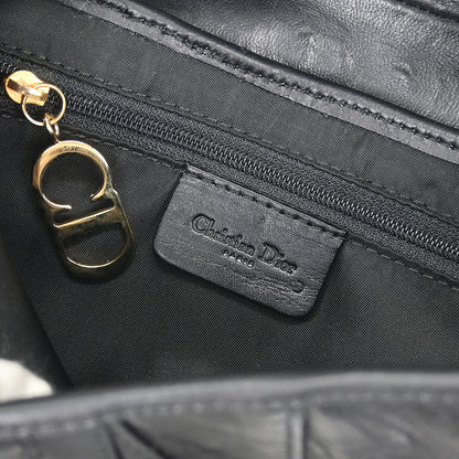 Christian Dior * Black Ostrich Saddle Handbag