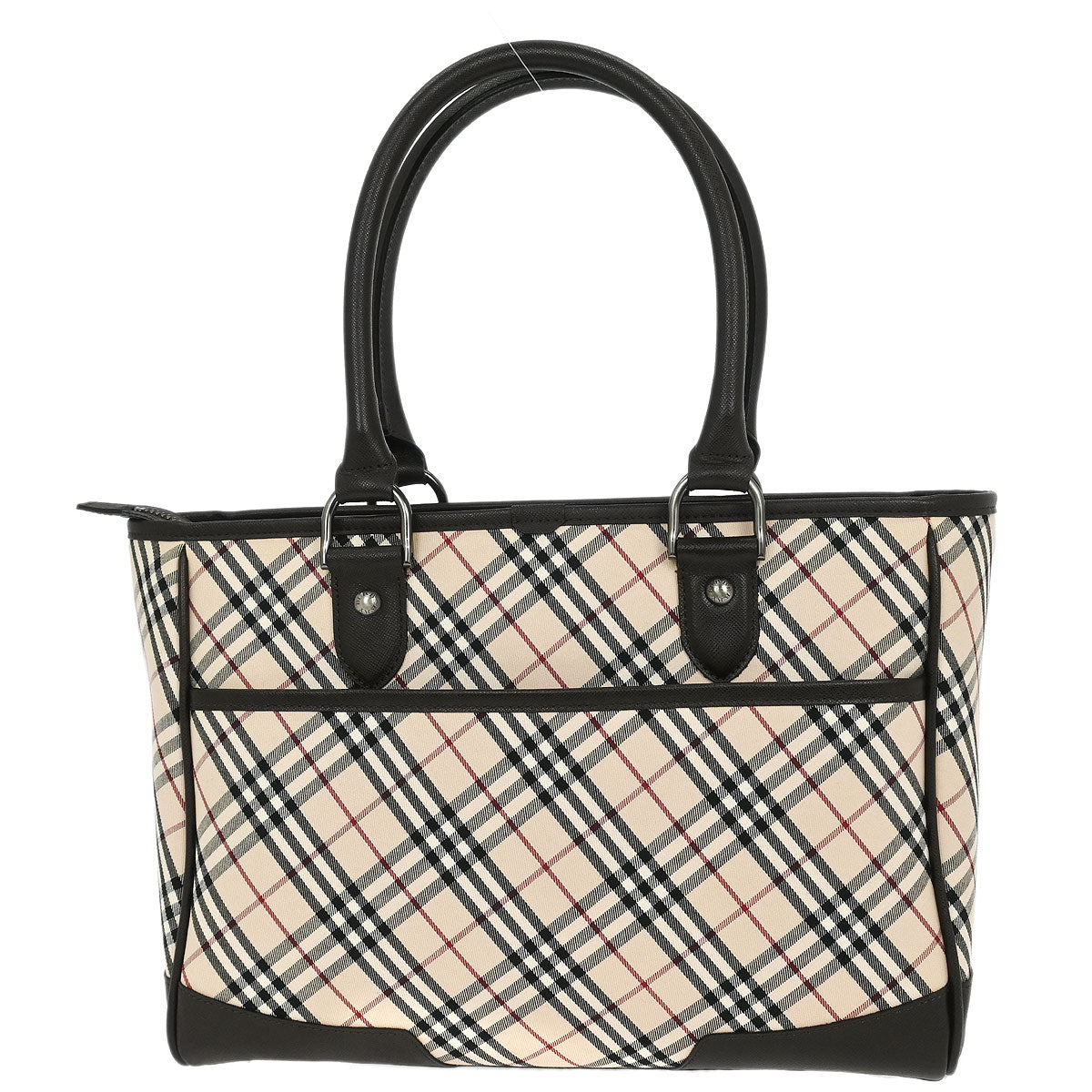 Burberry Beige Canvas Burberry Check Tote Handbag