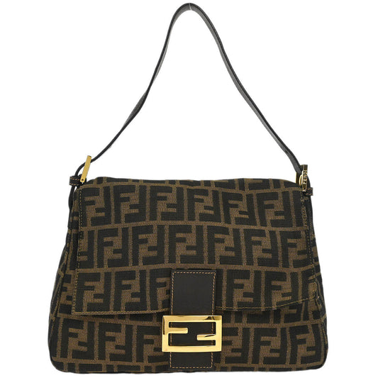 Fendi Brown Canvas Zucca Mamma Baguette Handbag