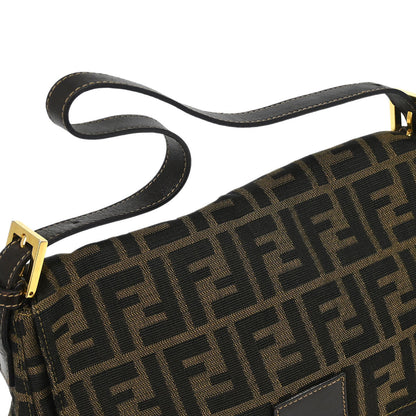 Fendi Brown Canvas Zucca Mamma Baguette Handbag