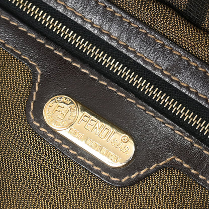 Fendi Brown Canvas Zucca Mamma Baguette Handbag