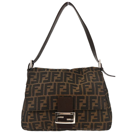 Fendi Brown Canvas Zucca Mamma Baguette Handbag