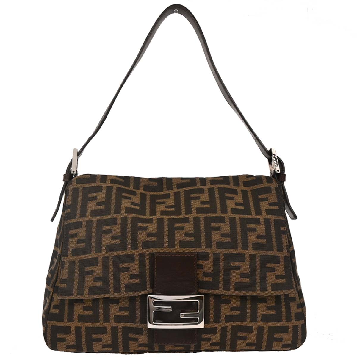 Fendi Brown Canvas Zucca Mamma Baguette Handbag