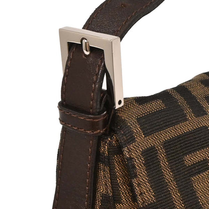 Fendi Brown Canvas Zucca Mamma Baguette Handbag