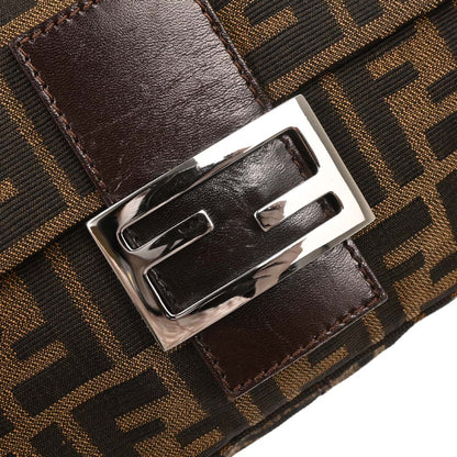 Fendi Brown Canvas Zucca Mamma Baguette Handbag