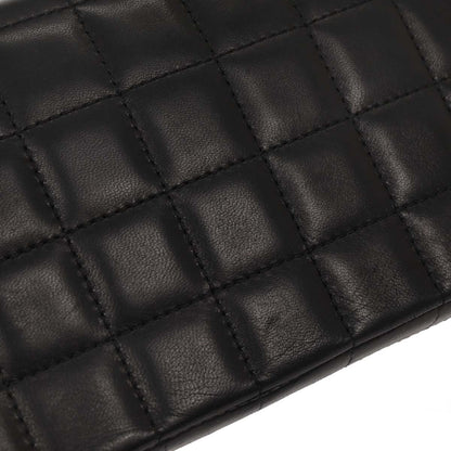 Chanel Black Lambskin East West Choco Bar Shoulder Bag