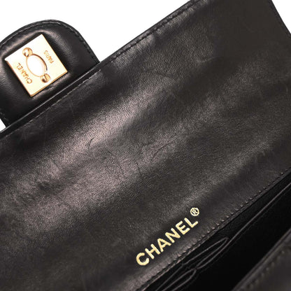 Chanel Black Lambskin East West Choco Bar Shoulder Bag
