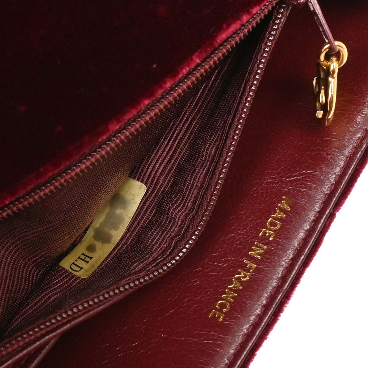 Chanel Bordeaux Velvet Mademoiselle Chain Handbag