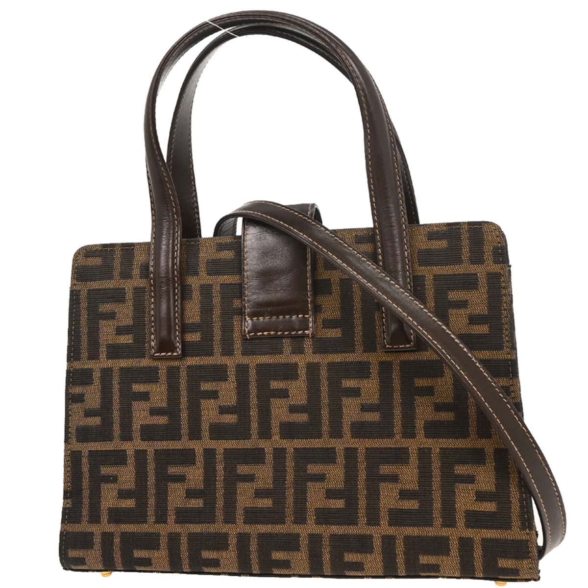 Fendi Brown Zucca 2way Shoulder Tote Handbag