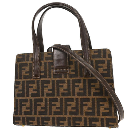 Fendi Brown Zucca 2way Shoulder Tote Handbag