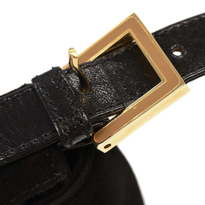 Fendi Black Suede Baguette Handbag