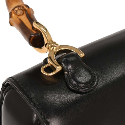 Gucci Black Bamboo 2way Shoulder Handbag