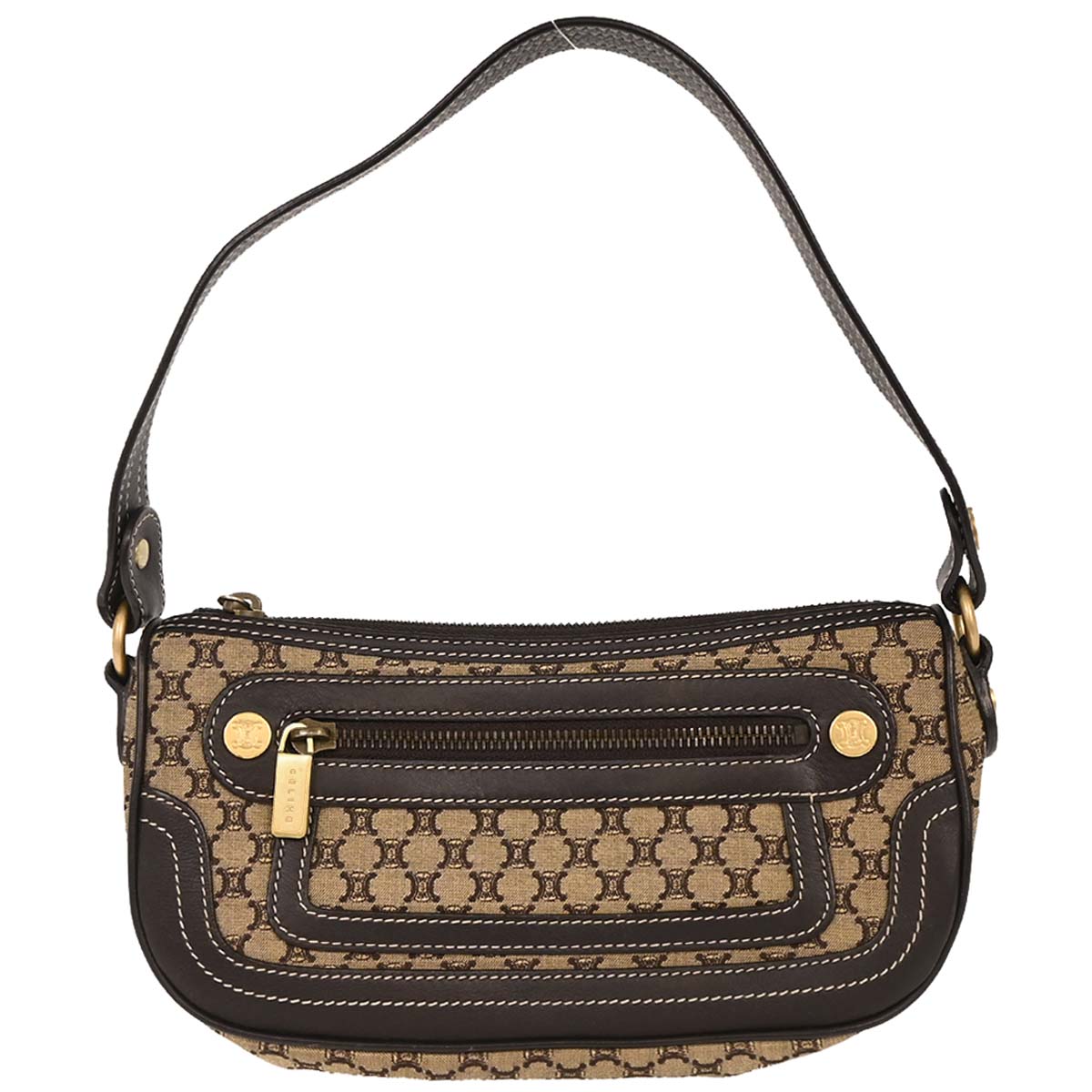Celine Brown Canvas Macadam Handbag