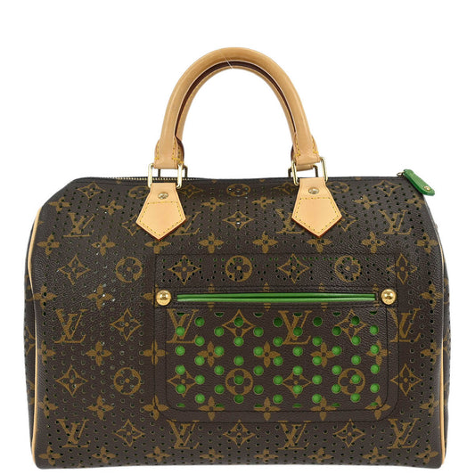 Louis Vuitton Green Monogram Perforated Speedy 30 Handbag M95181