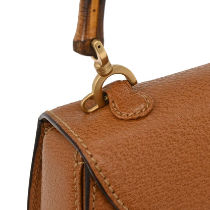 Gucci Brown Pigskin Bamboo 2way Shoulder Handbag