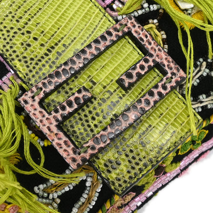 Fendi * Multicolor Embroidered Baguette Handbag