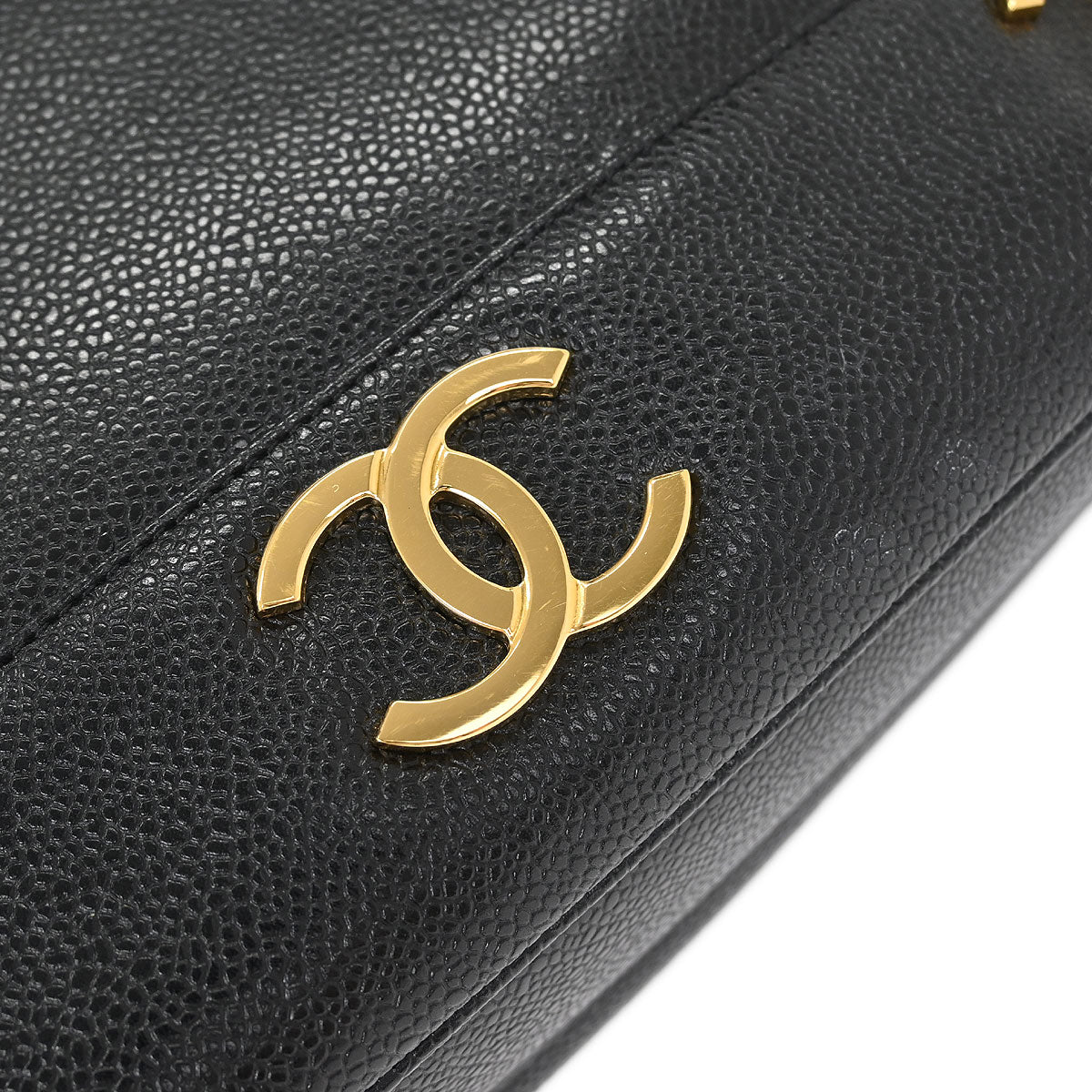 Chanel Black Caviar Triple CC Shoulder Tote Bag