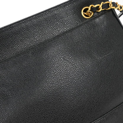 Chanel Black Caviar Triple CC Shoulder Tote Bag