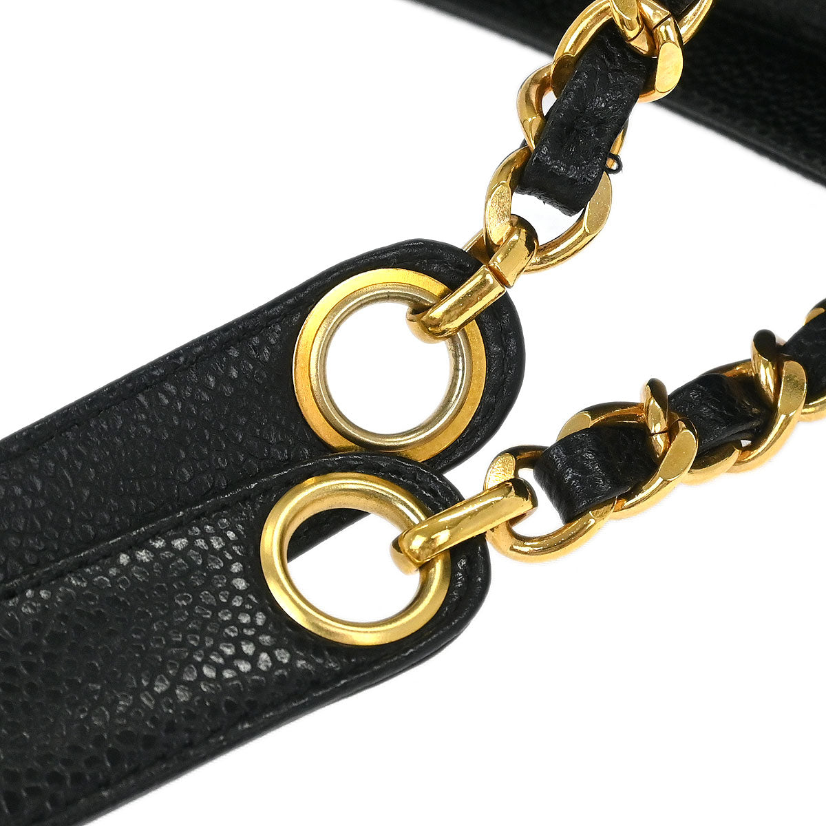 Chanel Black Caviar Triple CC Shoulder Tote Bag