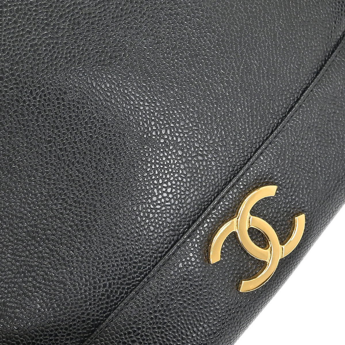 Chanel Black Caviar Triple CC Shoulder Tote Bag