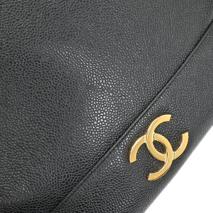 Chanel Black Caviar Triple CC Shoulder Tote Bag