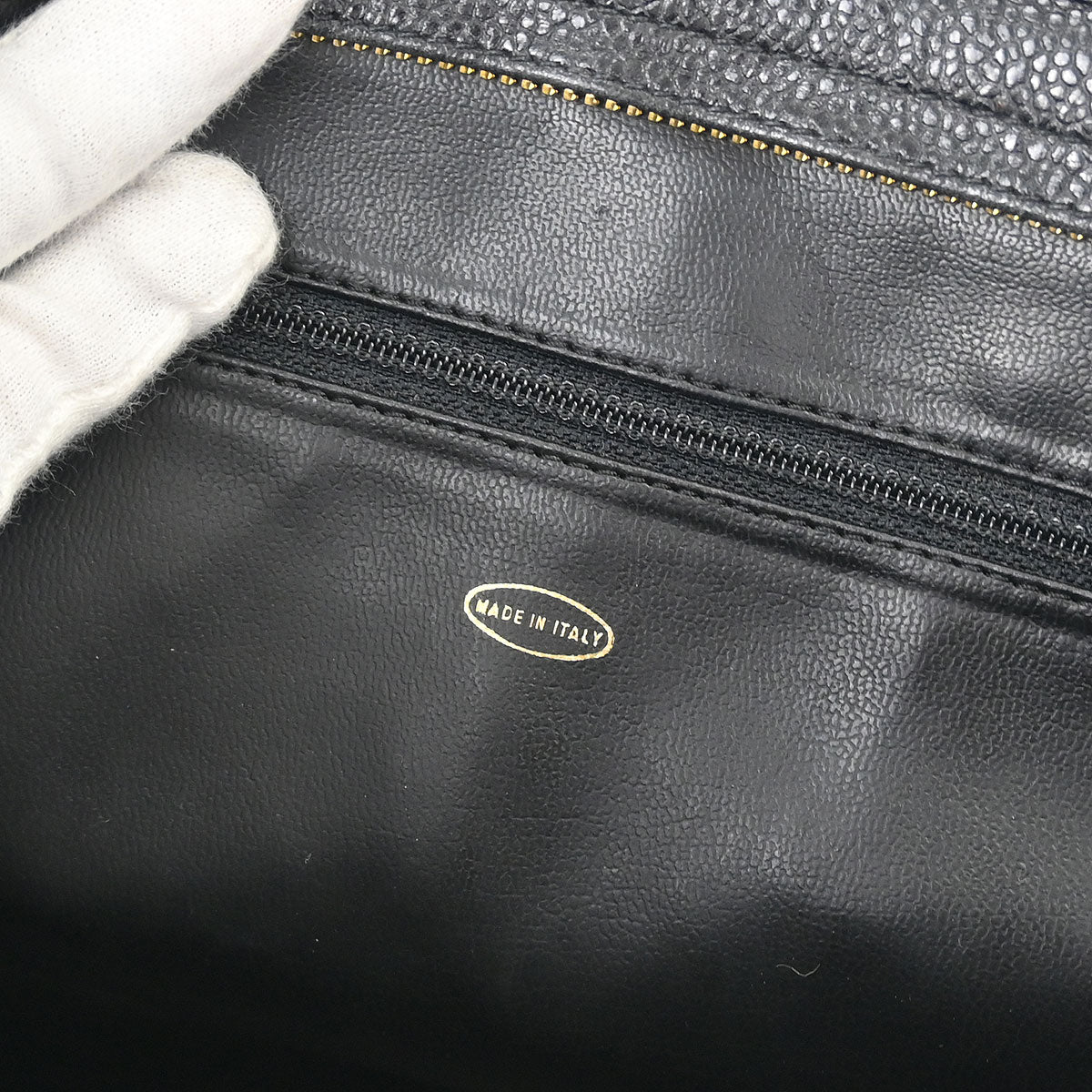 Chanel Black Caviar Triple CC Shoulder Tote Bag