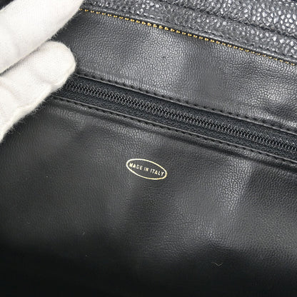 Chanel Black Caviar Triple CC Shoulder Tote Bag