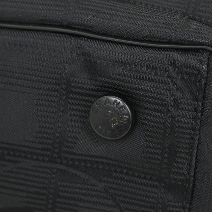 Chanel Black Jacquard Nylon Travel Line Tote Handbag