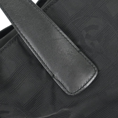 Chanel Black Jacquard Nylon Travel Line Tote Handbag