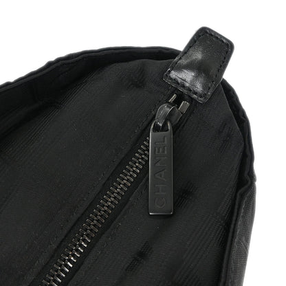 Chanel Black Jacquard Nylon Travel Line Tote Handbag
