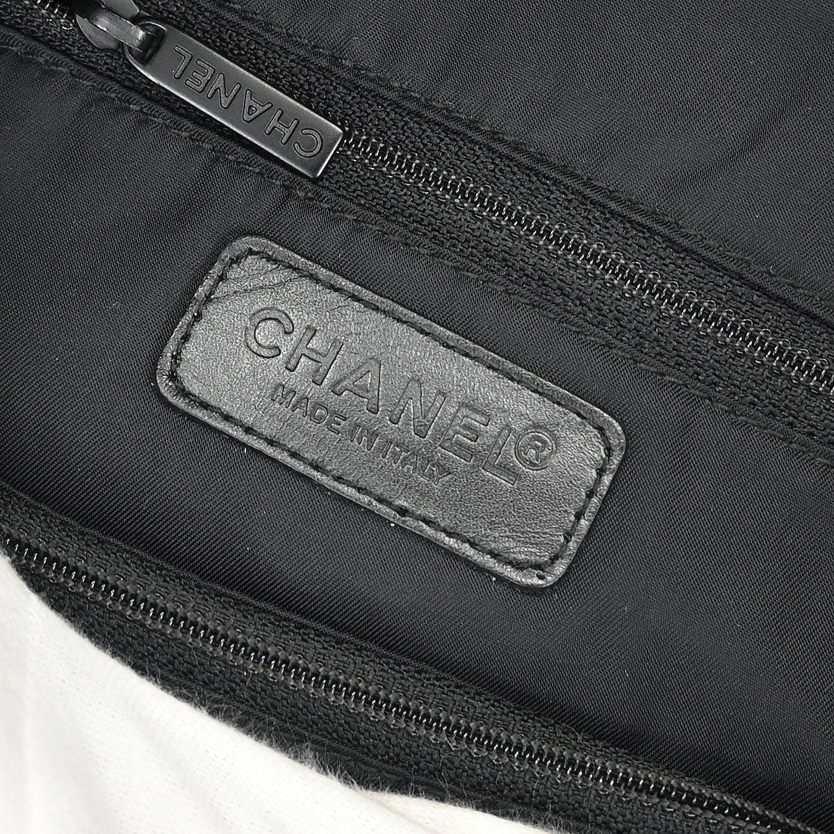 Chanel Black Jacquard Nylon Travel Line Tote Handbag