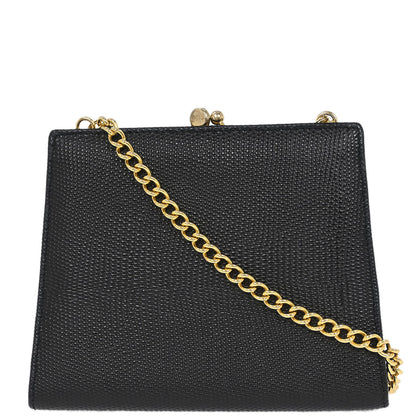 Salvatore Ferragamo Black Vara Bow Chain Shoulder Bag