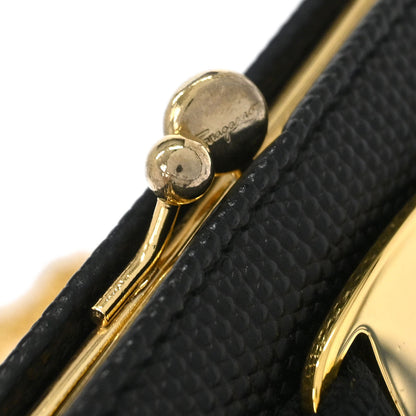 Salvatore Ferragamo Black Vara Bow Chain Shoulder Bag