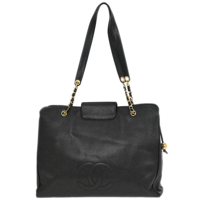 Chanel Black Caviar Supermodel Shoulder Tote Bag