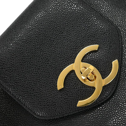 Chanel Black Caviar Supermodel Shoulder Tote Bag