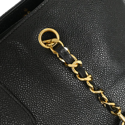 Chanel Black Caviar Supermodel Shoulder Tote Bag