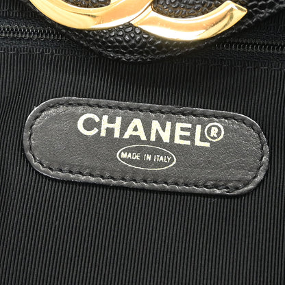 Chanel Black Caviar Supermodel Shoulder Tote Bag