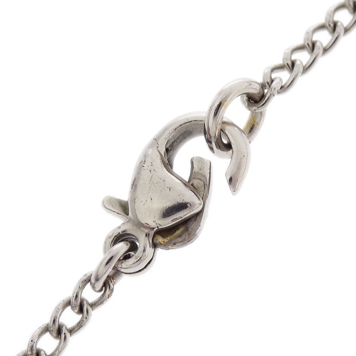 Chanel CC Chain Necklace Pendant Rhinestone Silver 04A
